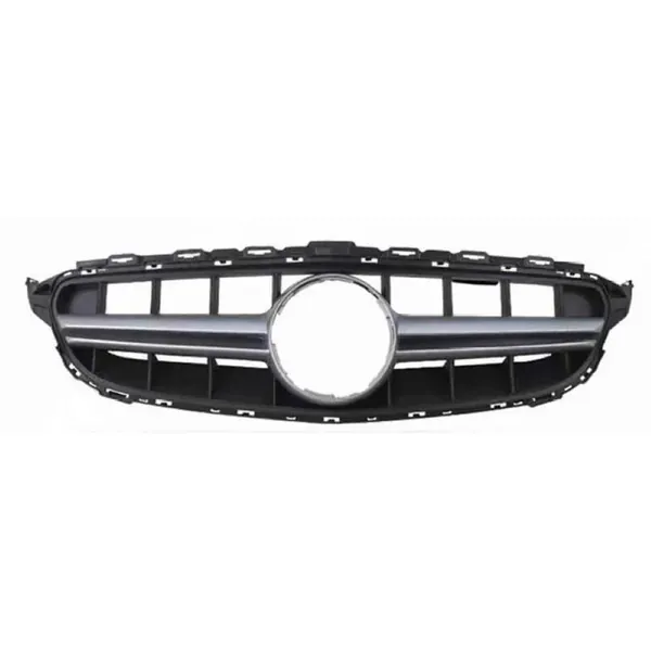 Upgrade Front Bumper Amg C63 Show Grill With Camera Hole Amgs Silver Chrome Gc W205/c205-011 W Hole CC-9507 Compatible With Mercedes Benz C Class W205 C205 Coupe 2019-2021