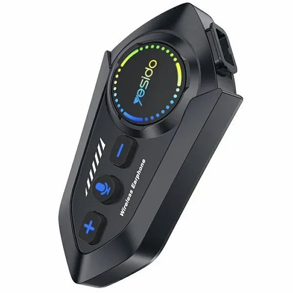 YESIDO VC19 Cycling Bluetooth-Compatible Helmet Headset Motorcycle Wireless Earphones Support Dual Phone Connection FM Radio - Black