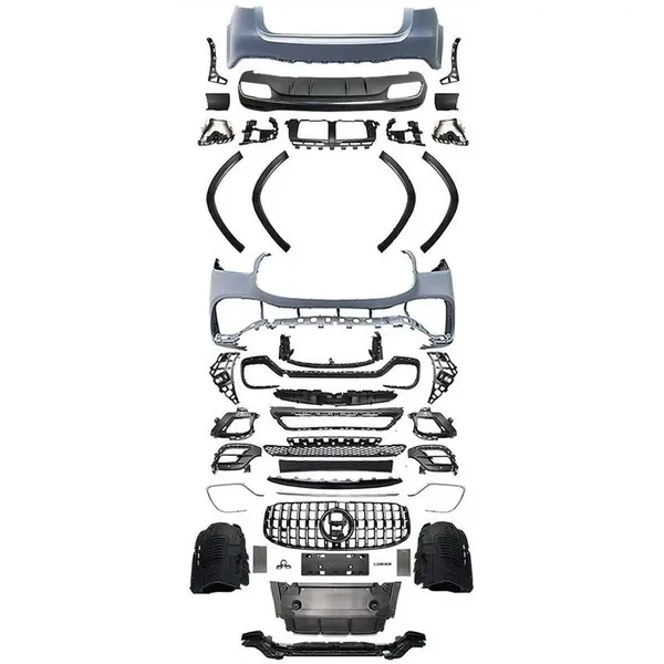 Front Rear Bumper Upgrade Convert To Gls Amg63 Amg Bumper Bodykit Diffuser Exhaust Pipe Tip Wheel Arch Gc X167-011 CC-9732 Compatible With Mercedes Benz Gls W167 X167 2019-2025