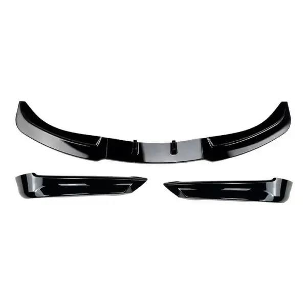 Front Bumper Lip Spoiler Skirts Splitter Flag Zst-401+zst-406 Gb Glossy Black CC-3966 Compatible With BMW 3 Series E90 2004-2008