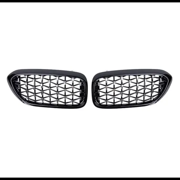 Front Bumper Show Grill Diamond Black CC-3046 Compatible With Bmw 5 Series G30 2017-2021