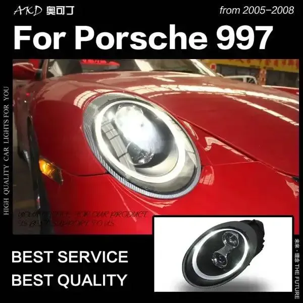 LED Headlight DRL High Low Beam Xenon Head lamp light Compatible With Porsche 997 911 2005-2008