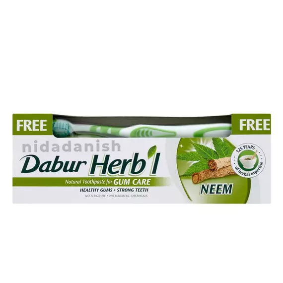 Dabur Herbal Toothpaste Gum Care 150g with Brush Neem (Pack of 6)