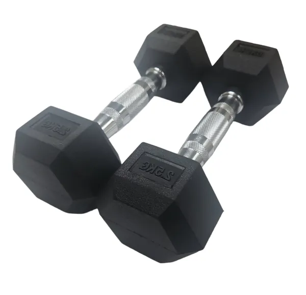 Rubber Coated Dumbbells - Hexagon