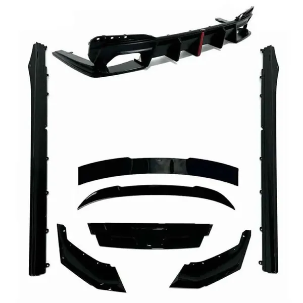 M Sport M5 Front Bumper Upgraded Bodykit Body Kit Skirts Splitter Front Rear Lip Diffuser Side Skirts Spoiler Trims Cannards Vten Style CC-9080 Compatible With Bmw 5 Series G30 2018-2021