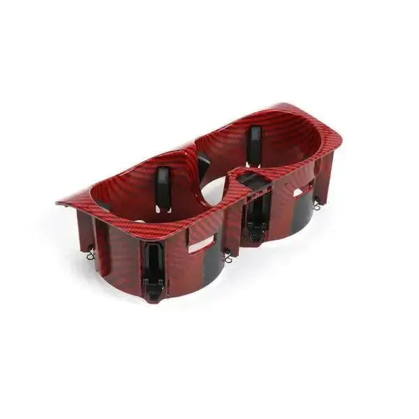 Cup Drink Holder Red Carbon Fiber CC-425 Compatible With Mercedes C Class W205 2016-2021, E Class W213 2016-2021, V Class W447 2016-2021, Glc Class W253 2016-2021