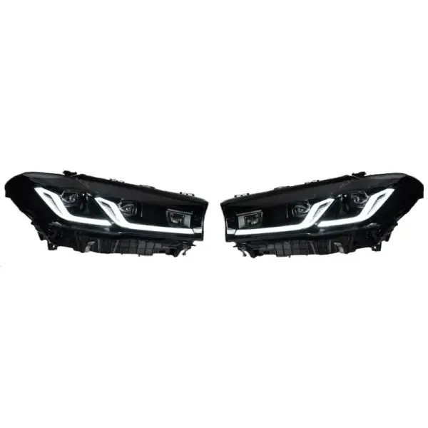 Front Upgraded Head Light Lamp Xenon Headlight Retrofit Upgrade Modified Led Drl Hid Laser Style Black CC-5769 Compatible With Bmw 5 Series G30 G38 2017-2021