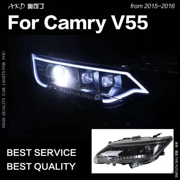 LED Headlight Eagle Eye Brand DRL Hid Bi Xenon Compatible With Toyota Camry 2015-2016 Camry V55