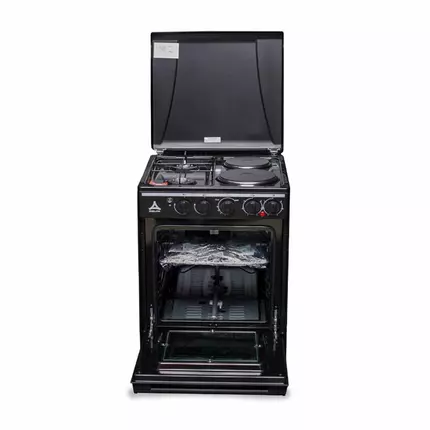 Delta Cooker 50x50cm Gas Oven 2 Gas 2 Electric Silver with Black DGC22B