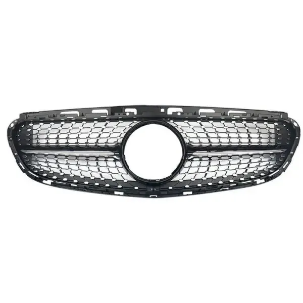 Front Bumper Show Grill Diamond Silver Lci CC-1733 Compatible With Mercedes Benz E Class W212 2013-2016