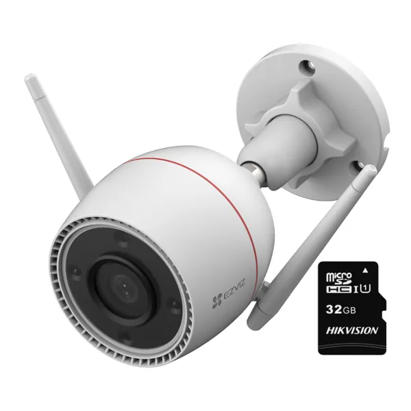 EZVIZ OutPro 2K Outdoor WiFi Security Camera & Hikvision 32GB Micro SD Card