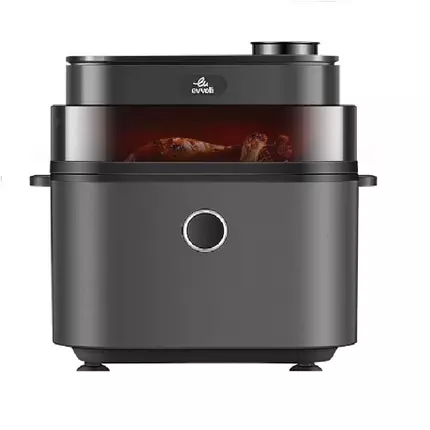 Evvoli Air Fryer 8L Digital Control Panel Display, 8 Preset Programs with Juicy and Crisper Plate and Water Tank1650W Black EVKA-AF8008D
