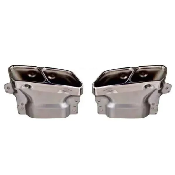 Rear Bumper Upgrade Convert To Amg Amg45 Exhaust Tip Pipe Silver Chrome GC W176-011 CC-9464 Compatible With Mercedes Benz A Class W176 2012-2016