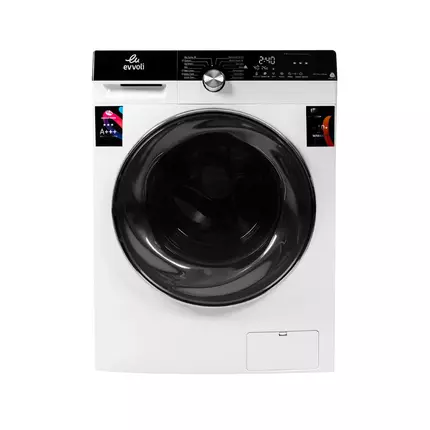 Evvoli Brushless DC Inverter Washing Machine SKG White Silver Front Loaded 1400RPM A+++ FBLH-814W/S