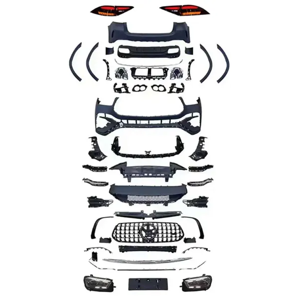 Upgrade Facelift Covert To 2023+ Gle53 Lci Amg Bodykit Bumper Grill Diffuser Headlight Taillight Hood Fender After Lip 1:1 CC-8531 Compatible With Mercedes Benz Gle W167 2020-2023