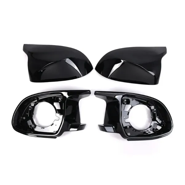 Side Rear View Case Door Wing Cap Shell Housing Mirror Covers Glossy Black Assembley CC-5955 Compatible With Bmw X3 X4 G01 G02 2018-2023 Ix3 2022-2023 X5 G05 X6 G06 X7 G07 2018-2023 M3 M4 M5 M6 M7