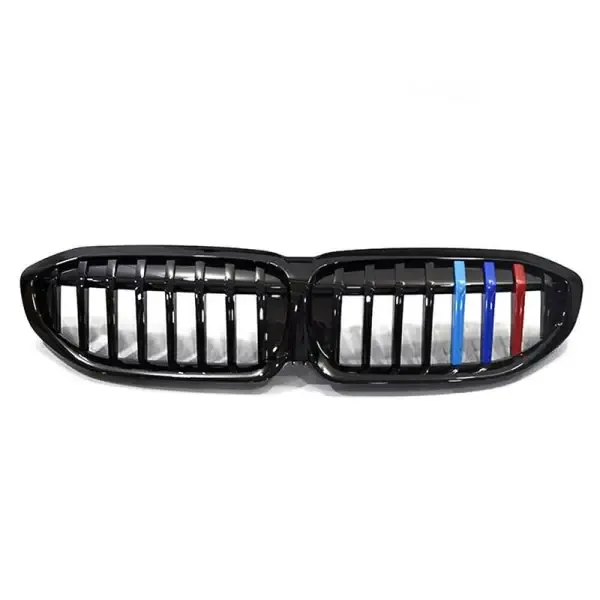 Front Bumper Show Grill Tri Color Single CC-3083 Compatible With Bmw 3 Series G20 2019-2022