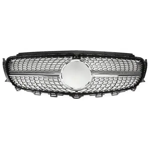 Front Bumper Grill Diamond Silver CC-1737 Compatible With Mercedes Benz E Class W213 2016-2021