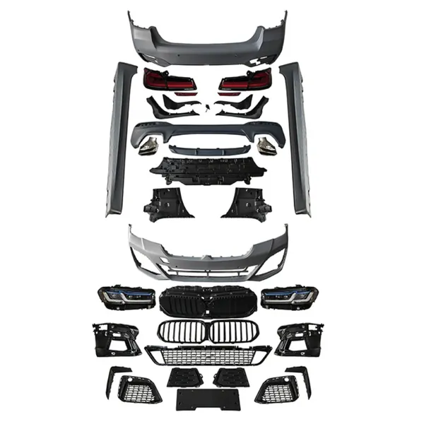 M Tech M Sports Upgrade Facelift Conversion Bodykit Bumper Trunk Headlight Taillight CC-6345 Compatible With BMW 5 Series G30 2017-2020 To G30 F90 LCI 2021+