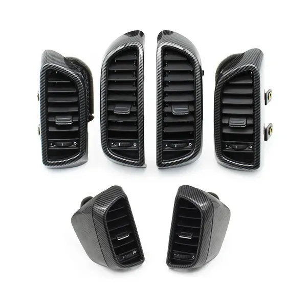 Carbon Fiber Air AC Vent Conditioning Grille Cover Complete Assembly 19727E 19728E 19703D 19704D 19203B 19204 CC-6428 Compatible With Porsche Cayenne 7P5 2010-2015