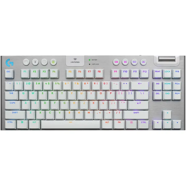 Logitech G G915 X LIGHTSPEED TKL LP Wireless RGB Mechanical Gaming Keyboard (White, GL Tactile)