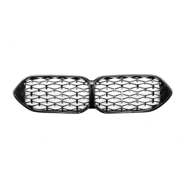Front Bumper Show Grill Diamond Black Silver CC-3069 Compatible With Bmw 2 Series F44 2020-2024