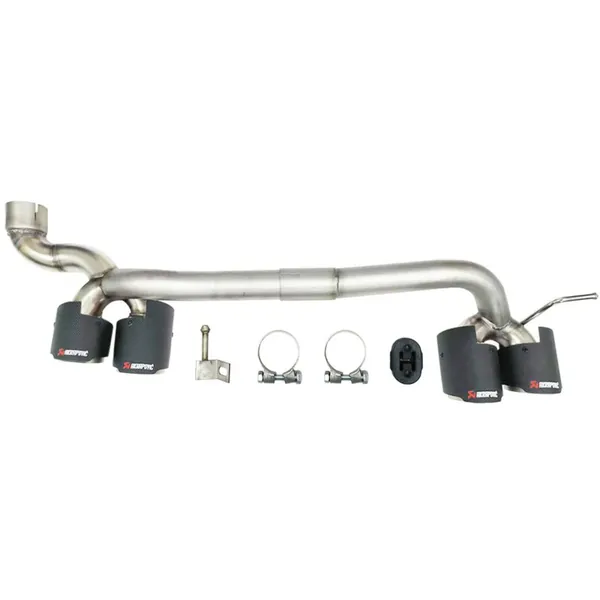 Exhaust Tips Tail Pipe Midpipe Muffler With Clamp Akrapovic Carbon Fiber Look M Sport M3 Style E90-030 Gc CC-9165 Compatible With Bmw 3 Series E90 2005-2012