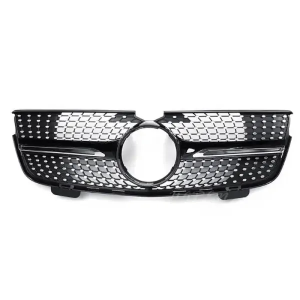 Front Bumper Grill Diamond BLACK CC-1812 Compatible With Mercedes Gl W164 X164 2008-2012