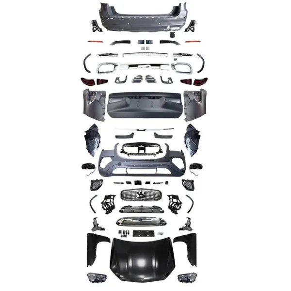 Upgrade Facelift Convert To Gls W167 X167 2024 Maybach Kit Bumper Grill Headlight Taillight Trunnk Fender Bodykit CC-6278 Compatible With Mercedes Gl Gls W166 X166 2012-2016