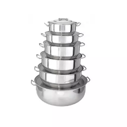 Kapp Wide Shallow Steel Helvane Pot (with Lid) 40x17cm 24L Commercial Horeca Use KAPP86