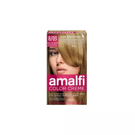 Amalfi Hair Dye Color Cream 8/03 Gold Light Blonde 5836