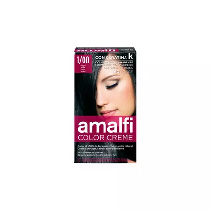 Amalfi Hair Dye Color Cream 1/00 Black 5837