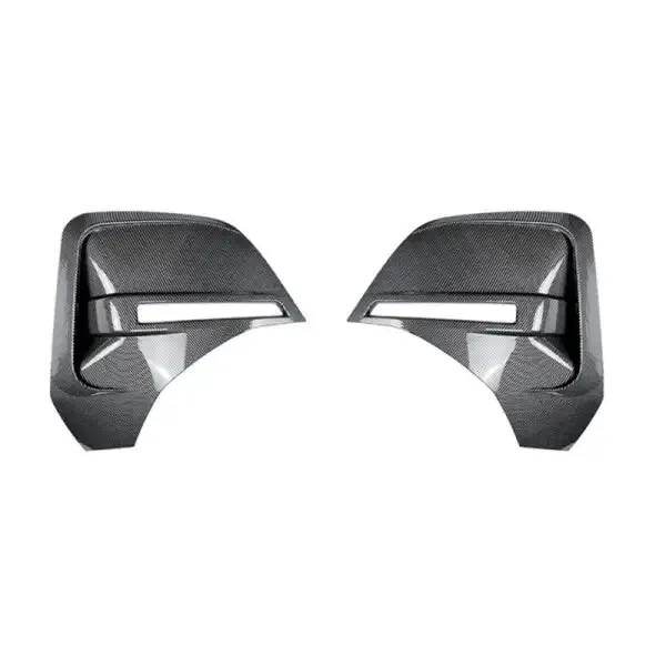 Rear Bumper Diffuser After Lip Splitter Skirts Flag Vent Cover Zst-825 Cf Carbon Fiber Look CC-5354 Compatible With Bmw 4 Series I4 G26 M Sport 2020+