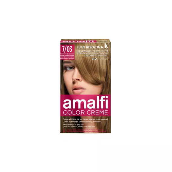 Amalfi Hair Dye Color Cream 7/03 Gold Medium Blonde 5846