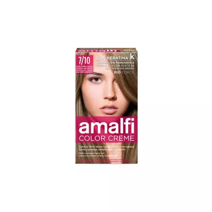 Amalfi Hair Dye Color Cream 7/10 Ash Medium Blonde 5848