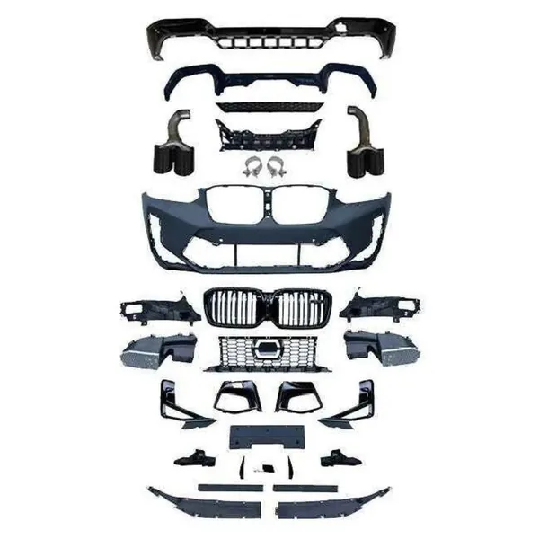 Front Bumper Upgrade Convert To M Sport X3m Bodykit Grill Exhaust Tip Diffuser Grill G01/08-026 Gc CC-9327 Compatible With Bmw X3 G01 G08 Lci 2022-2025