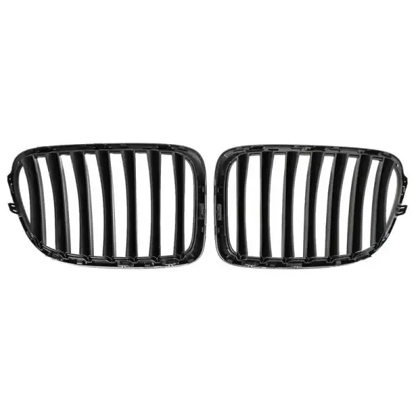 Front Bumper Show Grill Glossy Black Single Bar CC-3098 Compatible With Bmw X1 E84 2010-2016