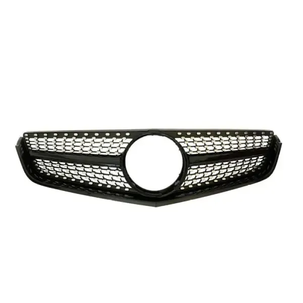 Front Bumper Grill Diamond Black CC-1728 Compatible With Mercedes Benz E Class W207 2009-2013 Coupe Convertible Cabrolette