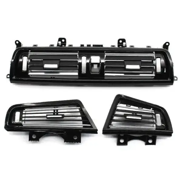 Ac Air Vent Grill Trim Frame Cover Front Set Of 3 Glossy Black 64229192897-2 64229166893 64229166894 3PCS CC-305 Compatible With Bmw 5 Series F10 F18 F90 2010-2017