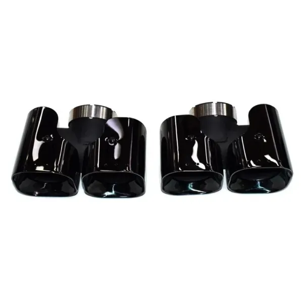 Stainless Steel Square Muffler Tip Tailpipe Nozzle Silensor 2.0 Square Khan Style Black CC-7050 Compatible With Range Land Rover Defender 90 110 130 L663 Lr129997 2020+