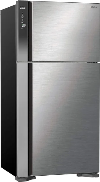 Hitachi 500L Double Door Refrigerator, No Frost, Top Freezer, Inverter R-V800PUN7K BBK-BSL