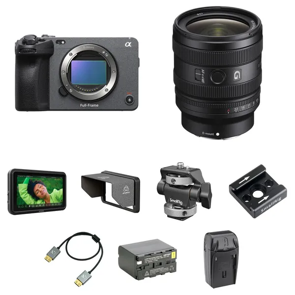 Sony FX3 Full-Frame Cinema Camera with 24-50mm Lens and Monitor Control Kit