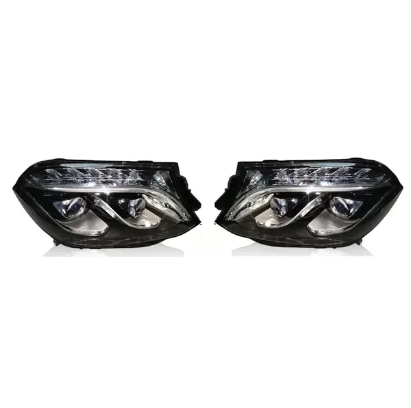 Upgraded Head Light Lamp Xenon Headlight Retrofit Upgrade Modified Led Drl Hid Maybach Style W166-011 Gc CC-9612 Compatible With Mercedes Benz Ml W166 2012-2015
