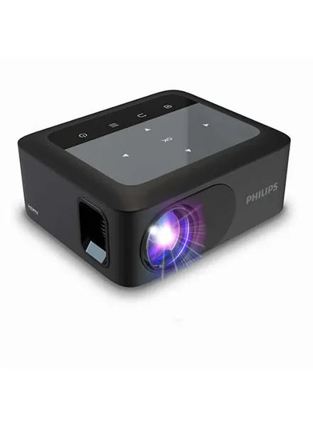Philips Portable LED Projector, Image Technology DLP, 720P Native Resolution With Max Input 1080P With Wi-Fi Mobile Screen Mirroring And Built In Stereo Speaker Sound NPX110/INT Black