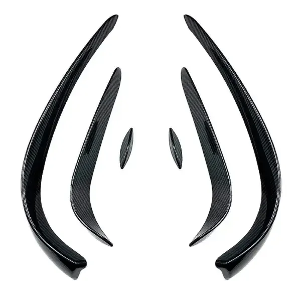 Front Bumper Lip Splitter Skirts Flag Spoiler Zst-352 Cf Carbon Fiber Look CC-4212 Compatible With Mercedes C Class W205 2015-2019 Amg C43 C63