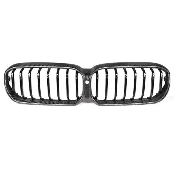 Front Bumper Show Grill Carbon Look Single Line CC-3049 Compatible With Bmw 5 Series G30 Lci 2021+