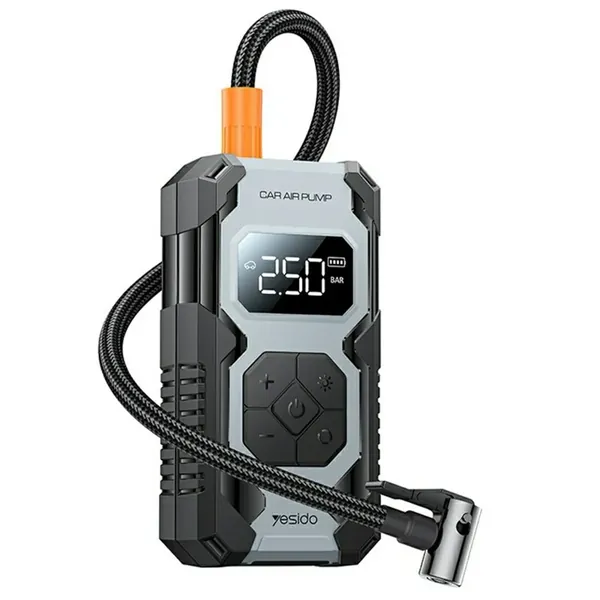 YESIDO VC12 Electric Power Air Pump for Car / Bike / Ball Inflation Portable Compressor with 5 Modes / Preset Pressure / LED Light