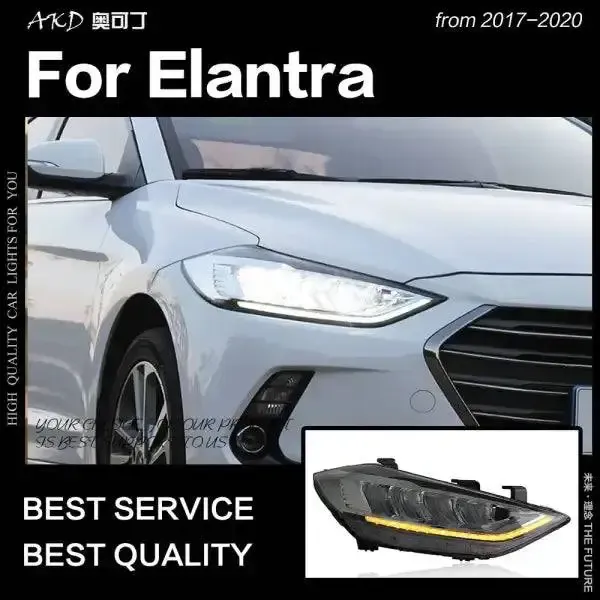 Headlight Dynamic Signal DRL LED High Low Beam Compatible With Hyundai Elantra 2017-2020