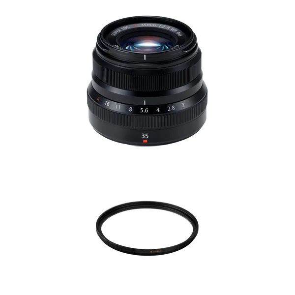 FUJIFILM XF 35mm f/2 R WR Lens with UV Filter Kit (Black)