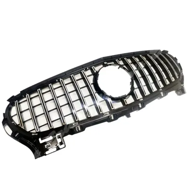 Front Bumper Show Grill Gtr Silver Us CC-3156 Compatible With Mercedes Gts C190 2015-2017 Amg Gt Class